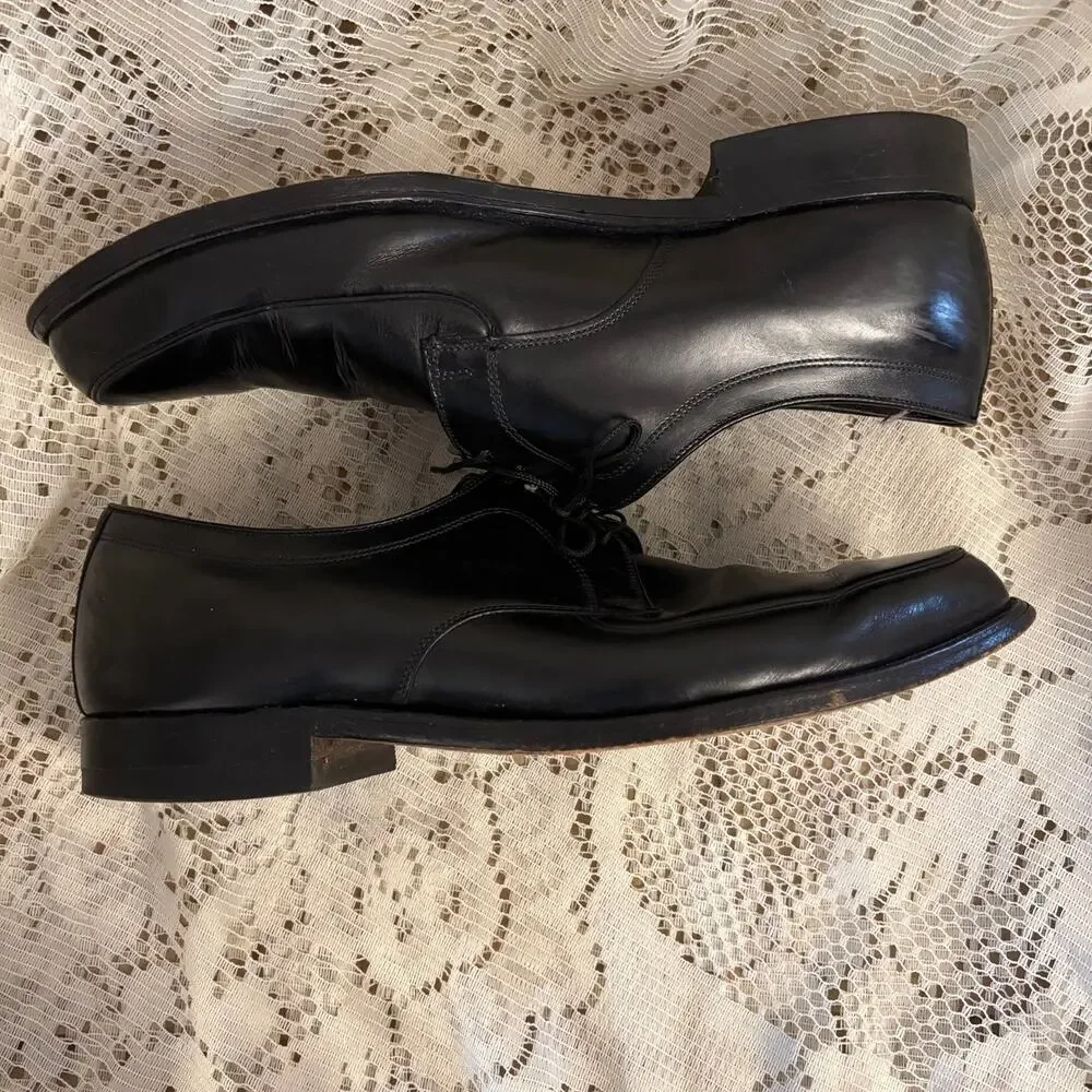 Hanover Men's US 10.5 Black Leather Derby Dress Shoes